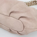 PRADA Chain Shoulder Bag Vittero Dino Leather Pink Gold Auth 189816A-14