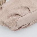 PRADA Chain Shoulder Bag Vittero Dino Leather Pink Gold Auth 189816A-15