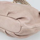 PRADA Chain Shoulder Bag Vittero Dino Leather Pink Gold Auth 189816A-16