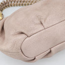 PRADA Chain Shoulder Bag Vittero Dino Leather Pink Gold Auth 189816A-17