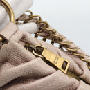 PRADA Chain Shoulder Bag Vittero Dino Leather Pink Gold Auth 189816A-9