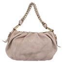 PRADA Chain Shoulder Bag Vittero Dino Leather Pink Gold Auth 189816A-2