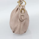 PRADA Chain Shoulder Bag Vittero Dino Leather Pink Gold Auth 189816A-4