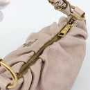 PRADA Chain Shoulder Bag Vittero Dino Leather Pink Gold Auth 189816A-6