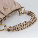 PRADA Chain Shoulder Bag Vittero Dino Leather Pink Gold Auth 189816A-7
