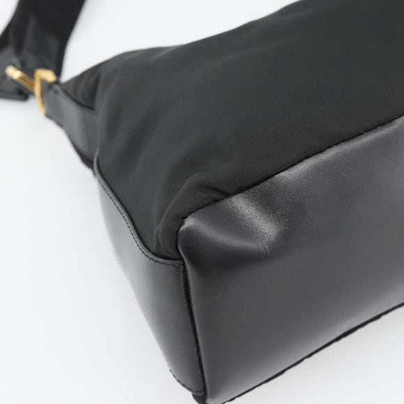 PRADA Chain Shoulder Bag Nylon Black Auth 189819A