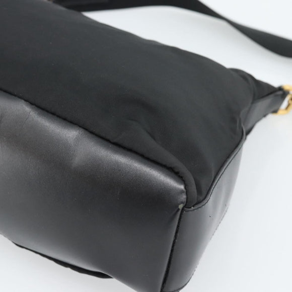 PRADA Chain Shoulder Bag Nylon Black Auth 189819A