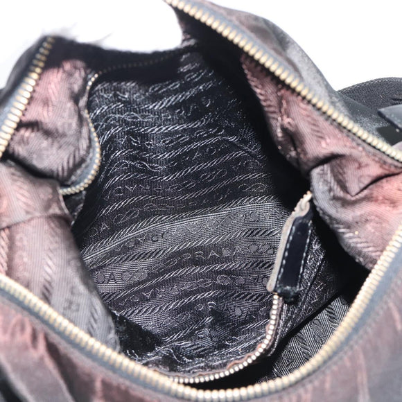 PRADA Chain Shoulder Bag Nylon Black Auth 189819A