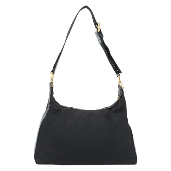 PRADA Chain Shoulder Bag Nylon Black Auth 189819A