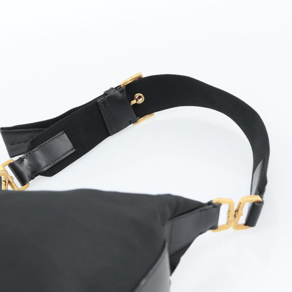 PRADA Chain Shoulder Bag Nylon Black Auth 189819A