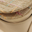 CHANEL 2.55 Shoulder Bag Tweed Beige Gold CC Auth 189821SAM-18