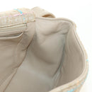CHANEL 2.55 Shoulder Bag Tweed Beige Gold CC Auth 189821SAM-25