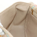 CHANEL 2.55 Shoulder Bag Tweed Beige Gold CC Auth 189821SAM-26