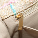 CHANEL 2.55 Shoulder Bag Tweed Beige Gold CC Auth 189821SAM-27