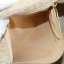 CHANEL 2.55 Shoulder Bag Tweed Beige Gold CC Auth 189821SAM-28