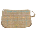 CHANEL 2.55 Shoulder Bag Tweed Beige Gold CC Auth 189821SAM-13