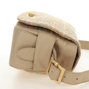 CHANEL 2.55 Shoulder Bag Tweed Beige Gold CC Auth 189821SAM-4