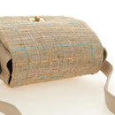 CHANEL 2.55 Shoulder Bag Tweed Beige Gold CC Auth 189821SAM-6
