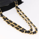CHANEL Chain Shoulder Tote Bag Lamb Skin Black Gold CC Auth 189822V-7