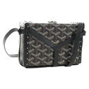 GOYARD Herringbone Minodiere Trunk Bag PVC Black Silver Auth 189823SM-1