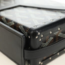 GOYARD Herringbone Minodiere Trunk Bag PVC Black Silver Auth 189823SM-16