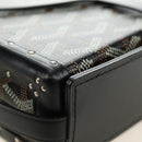 GOYARD Herringbone Minodiere Trunk Bag PVC Black Silver Auth 189823SM-17