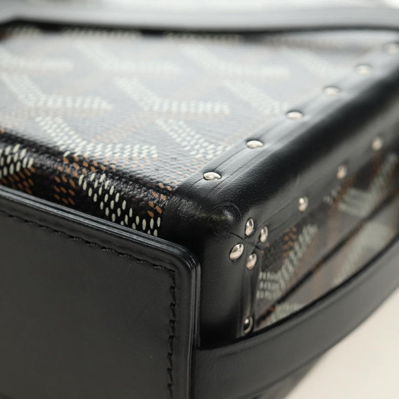 GOYARD Herringbone Minodiere Trunk Bag PVC Black Silver Auth 189823SM