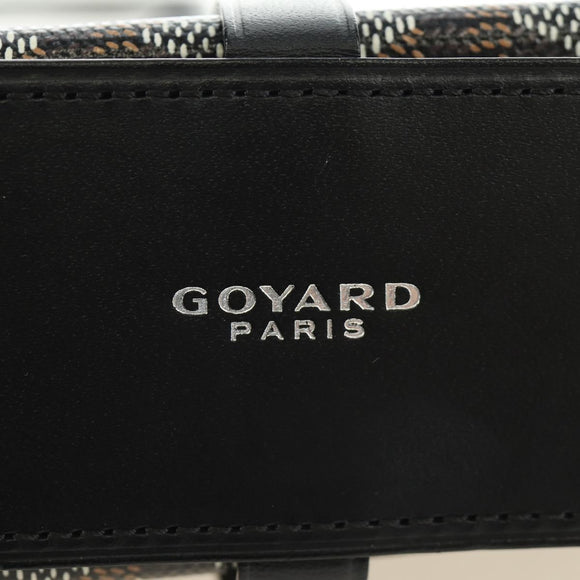 GOYARD Herringbone Minodiere Trunk Bag PVC Black Silver Auth 189823SM