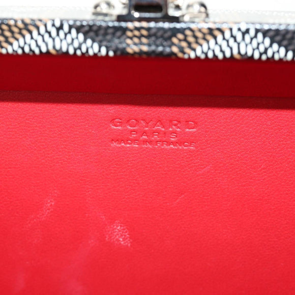 GOYARD Herringbone Minodiere Trunk Bag PVC Black Silver Auth 189823SM