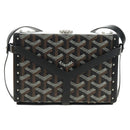 GOYARD Herringbone Minodiere Trunk Bag PVC Black Silver Auth 189823SM-2