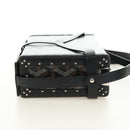 GOYARD Herringbone Minodiere Trunk Bag PVC Black Silver Auth 189823SM-4