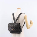 CHANEL Matelasse Backpack Lamb Skin Gold Black CC Auth 189824SAV-27