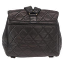 CHANEL Matelasse Backpack Lamb Skin Gold Black CC Auth 189824SAV-2