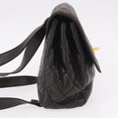 CHANEL Matelasse Backpack Lamb Skin Gold Black CC Auth 189824SAV-4