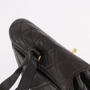 CHANEL Matelasse Backpack Lamb Skin Gold Black CC Auth 189824SAV-6