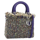 CHANEL Lady Dior Chain Hand Bag tweed 2way Multicolor Silver CC Auth 189825SM-1