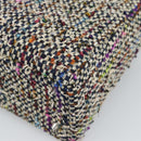 CHANEL Lady Dior Chain Hand Bag tweed 2way Multicolor Silver CC Auth 189825SM-18
