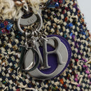 CHANEL Lady Dior Chain Hand Bag tweed 2way Multicolor Silver CC Auth 189825SM-20