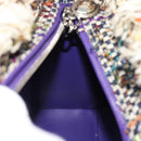 CHANEL Lady Dior Chain Hand Bag tweed 2way Multicolor Silver CC Auth 189825SM-23