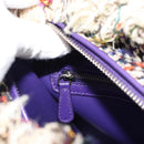 CHANEL Lady Dior Chain Hand Bag tweed 2way Multicolor Silver CC Auth 189825SM-25