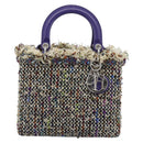 CHANEL Lady Dior Chain Hand Bag tweed 2way Multicolor Silver CC Auth 189825SM-13