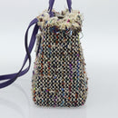 CHANEL Lady Dior Chain Hand Bag tweed 2way Multicolor Silver CC Auth 189825SM-4
