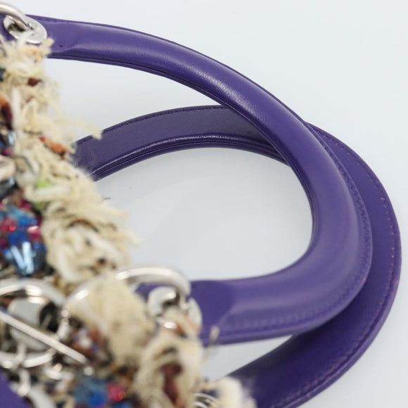 CHANEL Lady Dior Chain Hand Bag tweed 2way Multicolor Silver CC Auth 189825SM