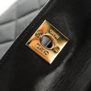 CHANEL Matelasse Chain Backpack Lamb Skin Gold Black CC Auth 189831SV-19