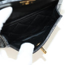CHANEL Matelasse Chain Backpack Lamb Skin Gold Black CC Auth 189831SV-20