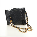 CHANEL Matelasse Chain Backpack Lamb Skin Gold Black CC Auth 189831SV-6
