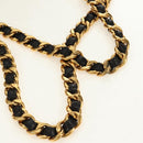 CHANEL Matelasse Chain Backpack Lamb Skin Gold Black CC Auth 189831SV-7