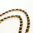 CHANEL Matelasse Chain Backpack Lamb Skin Gold Black CC Auth 189831SV-14