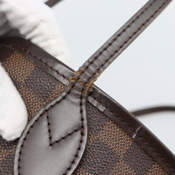 LOUIS VUITTON Damier Ebene Neverfull PM Tote Bag N51109 LV Auth 189833