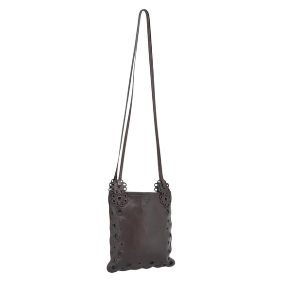 PRADA Shoulder Bag Leather Brown Auth 189834A